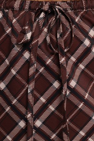 Sandra Midi Skirt – Brown Check