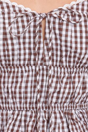 Saphia Top – Brown Gingham