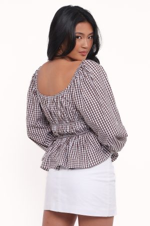 Saphia Top – Brown Gingham