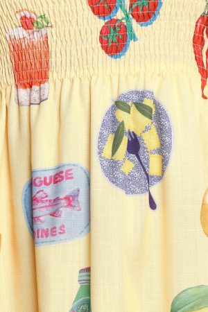 Sarelle Midi Dress – Yellow Pasta Print