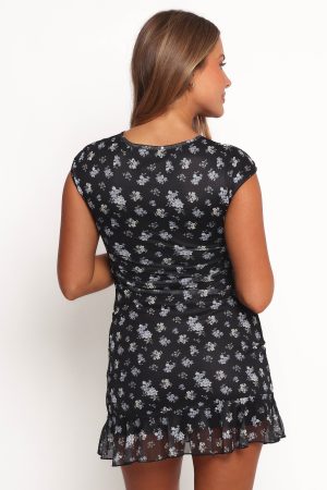 Saylor Mini Dress – Black Floral
