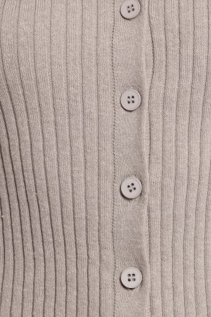 Searie Ribbed Cardigan Top – Grey