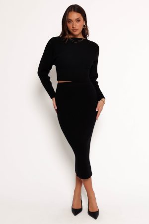 Serena Knitted Set – Black