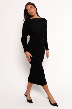 Serena Knitted Set – Black