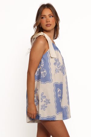 Shanice One Shoulder Playsuit – Blue Dahlia