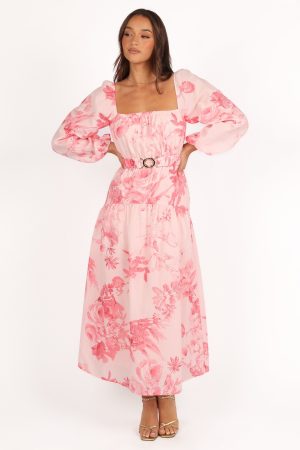 Sharine Long Sleeve Dress – Pink Floral