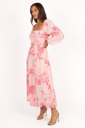 Sharine Long Sleeve Dress – Pink Floral