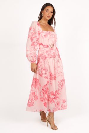 Sharine Long Sleeve Dress – Pink Floral