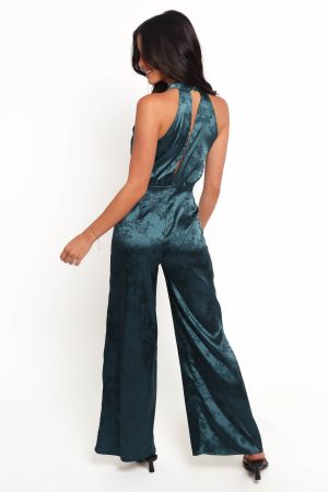 Shellbie High Neck Jumpsuit – Teal