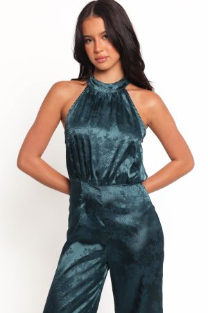 Shellbie High Neck Jumpsuit – Teal