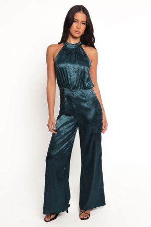 Shellbie High Neck Jumpsuit – Teal