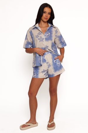 Shellie Short Sleeve Shirt – Blue Dahlia