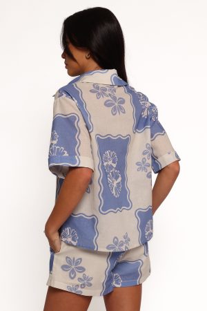 Shellie Short Sleeve Shirt – Blue Dahlia