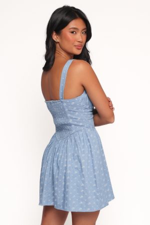 Shelton Mini Dress – Floral Denim