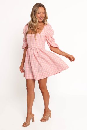Siena Mini Dress – Pink Check