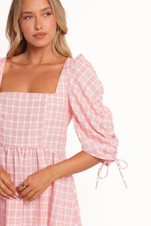 Siena Mini Dress – Pink Check