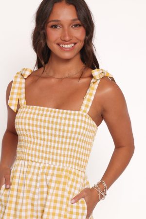 Simo Romper – Yellow Gingham