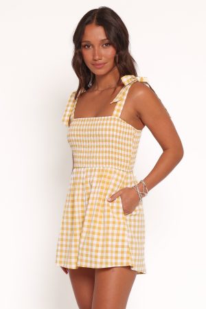Simo Romper – Yellow Gingham