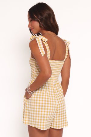 Simo Romper – Yellow Gingham