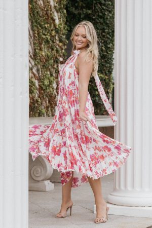 Sirmione Maxi Dress – Pink Floral