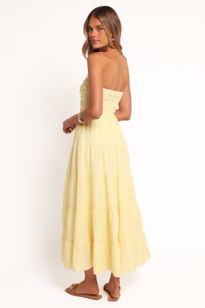 Sitara Strapless Midi Dress – Yellow