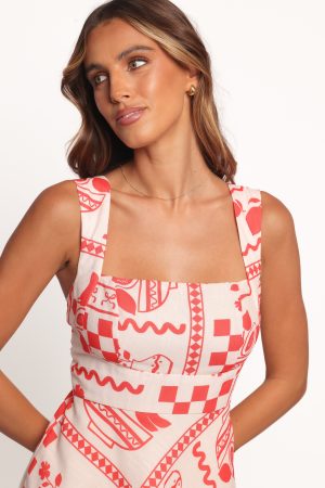 Sloan Mini Dress – Red Print