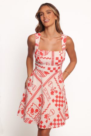 Sloan Mini Dress – Red Print