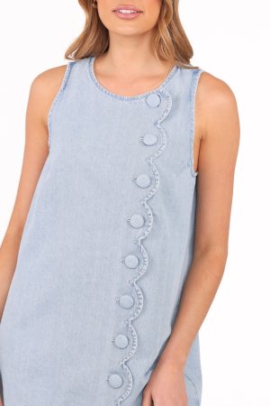 Sloane Mini Dress – Light Denim