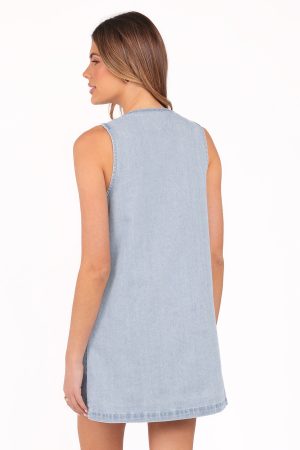Sloane Mini Dress – Light Denim