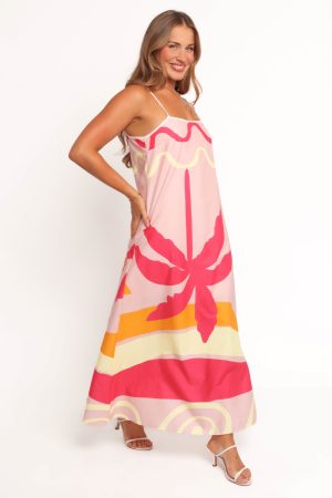 Sofia Maxi Dress – Pink Palm