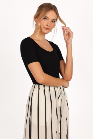 Solene Knit Top – Black