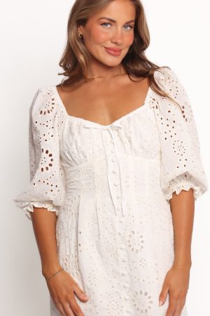 Solenne Mini Dress – Ivory Floral