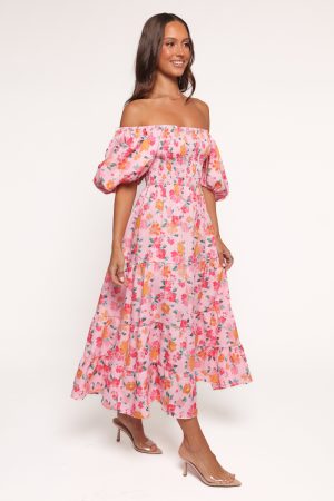 Soliel Midi Dress – Pink Floral