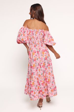 Soliel Midi Dress – Pink Floral