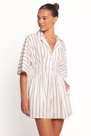 Sonyalle Romper – Blue Brown Stripe