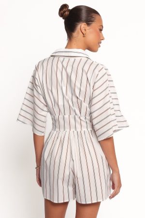 Sonyalle Romper – Blue Brown Stripe
