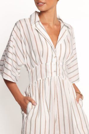 Sonyalle Romper – Blue Brown Stripe