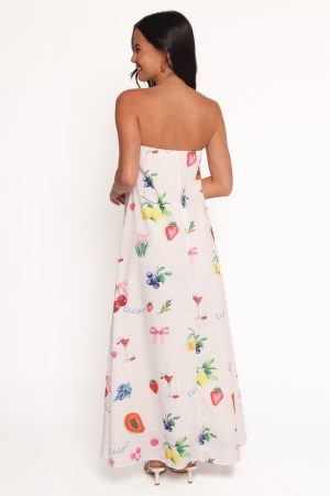 Soph Strapless Maxi Dress – Ciao Bow Print