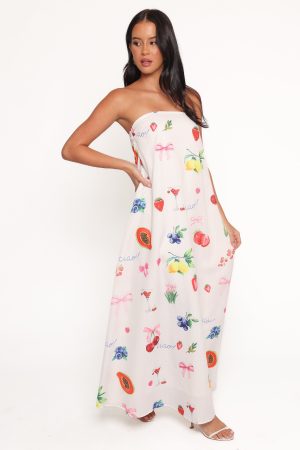 Soph Strapless Maxi Dress – Ciao Bow Print
