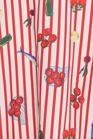 Soph Strapless Maxi Dress – Red Picnic Stripe