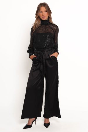 Stasya Sequin Top – Black