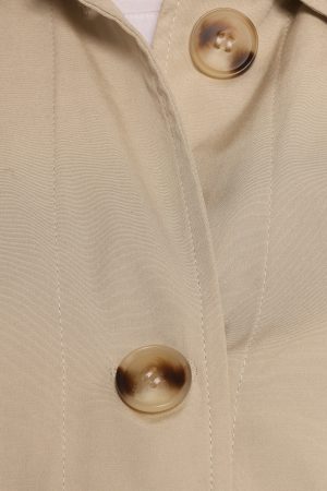 Stella Button Front Collar Jacket – Taupe