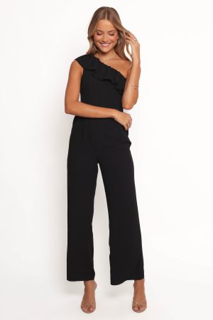 Talita One Shoulder Jumpsuit – Black