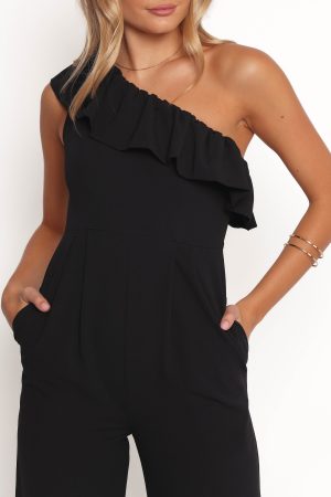 Talita One Shoulder Jumpsuit – Black