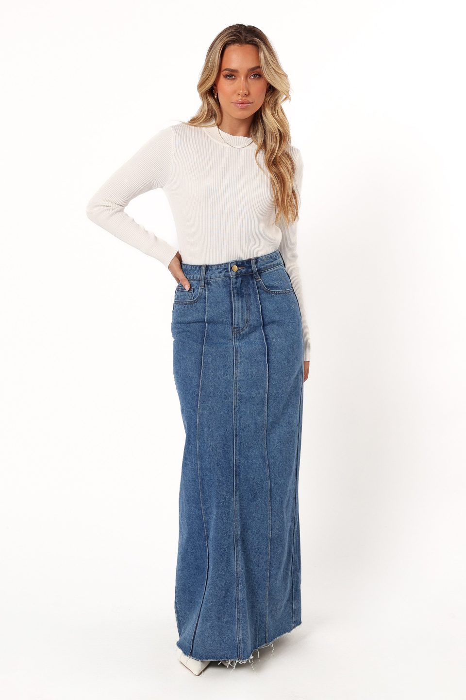 Tammy Ribbed Knit Top - White