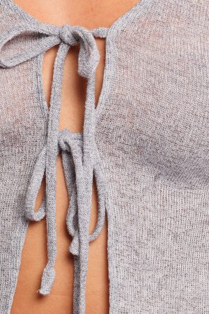 Tamsie Cardigan Top – Light Grey