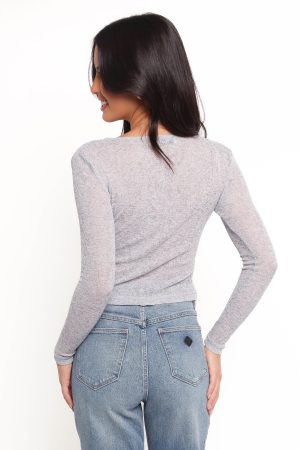 Tamsie Cardigan Top – Light Grey