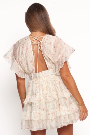 Tamsin Mini Dress – Cream Coral Floral