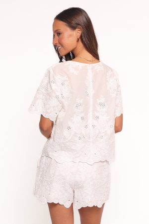 Tanis Embroidered Top – White