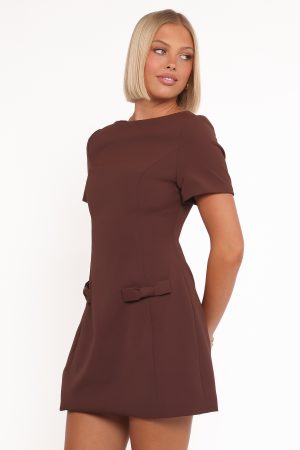 Tanis Mini Dress – Brown